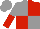 Silk - Grey and red quarters, grey and red halved sleeves, grey cap