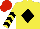 Silk - YELLOW, BLACK diamond, chevrons on sleeves, RED cap