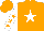 Silk - Orange, white star, white sleeves, orange stars, orange cap