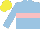 Silk - Light blue, pink hoop, yellow cap