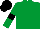 Silk - Emerald green, black armlet, black cap