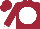 Silk - Maroon, white disc, white cuffs on sleeves