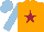 Silk - Orange, maroon star, light blue sleeves and cap