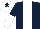 Silk - Dark blue, white panel, halved sleeves, white cap, dark blue star