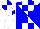 Silk - White and blue quartered diagonally, checked diamond sleeves, quartered cap