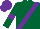 Silk - Dark Green, Purple Sash, Purple Band On Dark Green Sleeves, Purple Cap