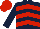 Silk - Dark blue, red chevrons, red cap