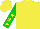 Silk - Yellow, yellow stars on green sleeves, yellow cap