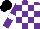 Silk - Purple, white checks, purple sleeves, white armbands, black cap
