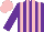 Silk - purple and pink stripes, pink cap