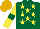Silk - Dark green, yellow stars, sleeves with dark green armlet, old gold cap
