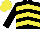 Silk - black, yellow chevrons, yellow cap