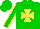 Silk - Green, yellow maltese cross, yellow seams on sleeves
