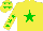 Silk - Yellow body, big-green star, yellow arms, big-green stars, yellow cap, big-green stars