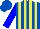 Silk - Royal blue and yellow stripes, blue sleeves