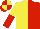 Silk - Yellow and red halved, red and yellow reversed sleeves, quartered cap