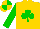 Silk - Gold, green shamrock, green sleeves, gold and green quartered cap