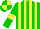 Silk - Green and yellow stripes, green sleeves, yellow armlet, quartered cap