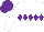 Silk - White, purple diamond belt, purple cap