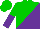 Silk - Green and purple halved diagonally, green and purple halved sleeves, green cap