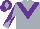 Silk - Silver, purple v, silver sleeves, purple diabolo, purple cap, silver diamond