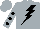 Silk - Silver, black lightning bolt, black spots on sleeves