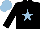Silk - black, light blue star, light blue cap