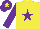 Silk - YELLOW, purple star, purple sleeves, purple cap, yellow star