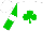 Silk - White, green shamrock, green sleeves, white hoop