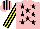 Silk - Pink, black stars, yellow and black striped sleeves and cap
