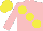 Silk - PINK, large YELLOW spots, YELLOW cap