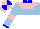 Silk - Light blue and white halved horizontally, pink yoke, pink armlets, blue collar and cuffs, pink and blue quartered cap