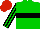 Silk - Green, black hoop, green and black striped sleeves, red cap
