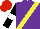 Silk - Purple, yellow sash, black sleeves, white armbands, red cap
