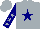 Silk - Silver, navy blue star, silver stars on sleeves, silver cap