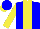 Silk - Blue, yellow stripe, yellow sleeves, blue cap, yellow visor