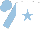 Silk - White body, soft blue star, soft blue arms, soft blue cap