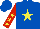 Silk - Royal blue, yellow star, red sleeves, yellow stars, royal blue cap