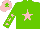 Silk - Light green, pink star, pink stars on sleeves, pink cap, light green star