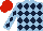 Silk - Light blue body, dark blue diamonds, Light blue arms, dark blue diamonds, red cap