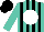 Silk - Turquoise, black stripes, white ball, black cap
