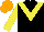 Silk - Black, yellow chevron and sleeves, orange cap