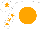 Silk - White body, orange disc, white arms, orange stars, white cap, orange star