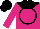 Silk - Cerise, black yoke, black circle, black cap