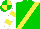 Silk - Green, white and yellow sash, arm bands, quartered cap