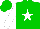 Silk - Green,  white star, white sleeves, green cap