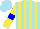 Silk - Sky blue and yellow stripes, yellow sleeves, blue hoop