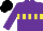 Silk - Purple, yellow hoop, purple stripes, black cap