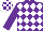Silk - purple, white diamonds, purple sleeves, checked cap