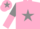 Silk - Pink, Grey star, Grey and Pink halved sleeves, Pink cap, Grey star